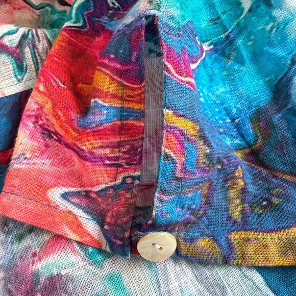 Parsley & Sage Womens Button Top Shirt Size 2X Artsy Watercolor Cotton Abstract - Picture 5 of 7